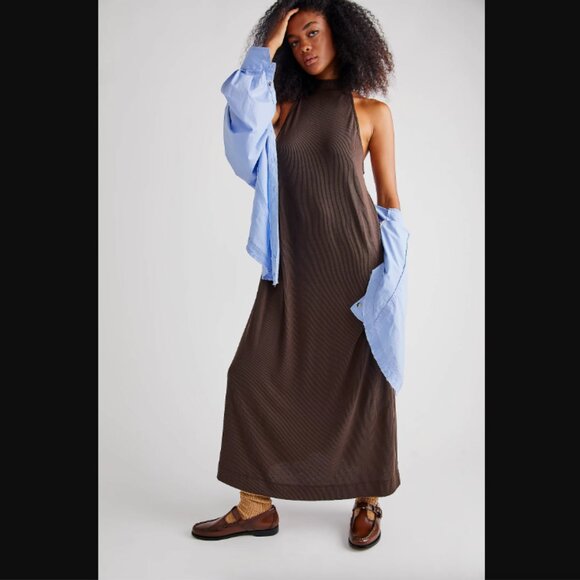 Free People Dresses & Skirts - Free People Dress Womens Extra Small Java Salina Maxi Ribbed Halter FP Beach
